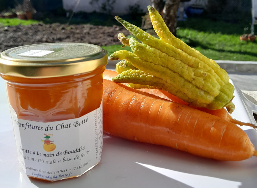 les confitures du Chat Botté - confiture carotte main de Bouddh